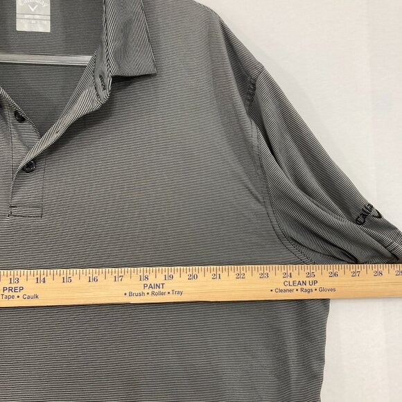 Callaway size XL Gray Striped Opti-Dri Short Sleeve Active Polo Shirt - Picture 6 of 10